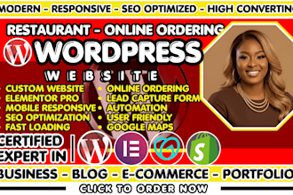 design restaurant website cafe website, food website, online food ordering