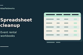 clean your spreadsheet or build an event rental workbook