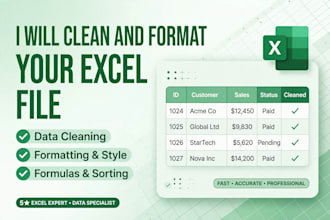 clean, format, merge, split excel data