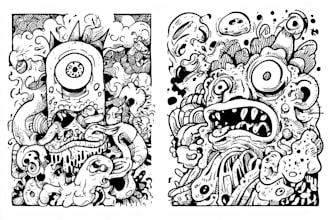 draw doodle art name or merch design