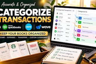 categorize transactions in quickbooks, xero and wave