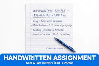 handwritten assignment work on paper