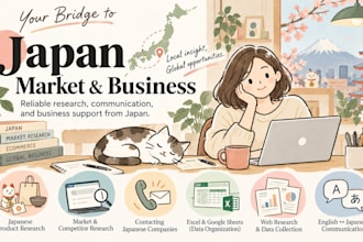 do japanese web research and data entry in english
