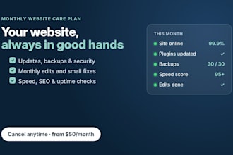 maintain, update and improve your website monthly