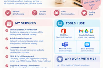 be your virtual sales and admin assistant for your business
