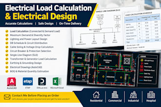 do electrical load calculation, cable sizing and design
