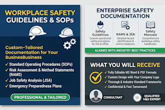create professional workplace safety guidelines, sops, and rams
