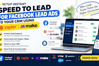 setup instant speed to lead for facebook lead ads to your CRM using zapier, make