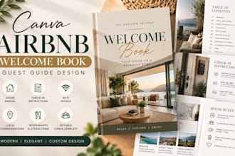 design canva airbnb welcome book guest guide design vacation rental house manual