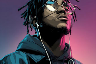 cartoon cover art illustration hiphop rap punk rock spotify