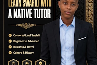 teach you native  swahili language via text chat , no videos