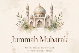 design aesthetic islamic instagram posts for jummah mubarak