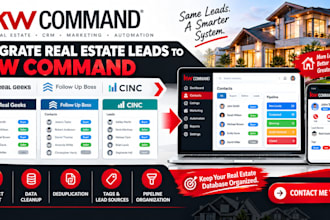 migrate real estate leads from real geek follow up boss cinc to kw command CRM
