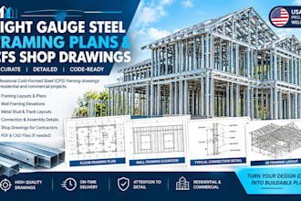 light gauge steel framing plans and cfs shop drawings