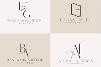 design wedding logo, wedding monogram, invitation or initials