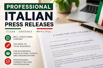 write professional italian press releases and articles
