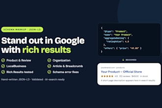 add schema markup and structured data for google rich results