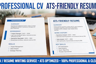 create a professional ats friendly CV and resume