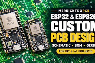do esp32 pcb design, esp8266 iot pcb layout, bom gerber files for DIY projects