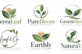 design a professional natural, eco friendly, organic botanical, leaf nature logo