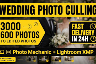 do fast wedding photo culling in photo mechanic 3000 to 600