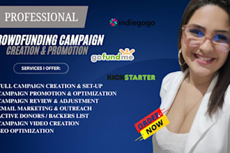 promote project crowdfunding for kickstarter  indiegogo fundraising to backers