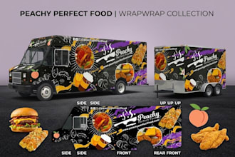 design a food truck wrap, food trailer wrap, wrap design