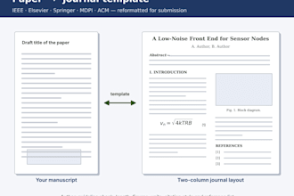 format your paper to ieee, elsevier or mdpi journal template