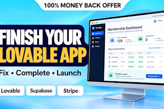 complete your lovable app and fix supabase auth and stripe subscriptions