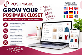 grow your poshmark closet by following users sharing listings to many platforms
