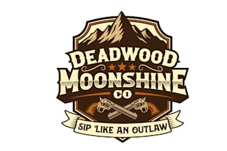 design classic moonshine pop up bar logo