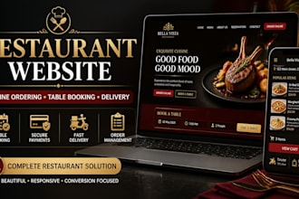design restaurant website online food ordering delivery table reservation system