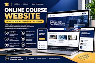 create an online course website and e learning website with lms