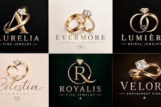 design a professional, jewelry, wedding ring, engagement ring , gold ring logo