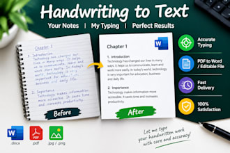 type handwritten notes into word documents