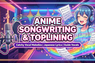 be your female songwriter for anime jpop topline lyrics for your anime project