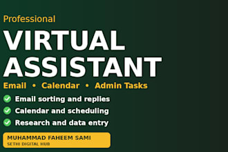 virtual assistant services for admin, email and scheduling tasks