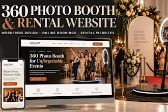 design 360 photo booth, party rental, equipment, event rental, booqable website