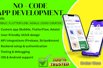 develop no code apps using glide flutterflow mvp adalo workflows client portal