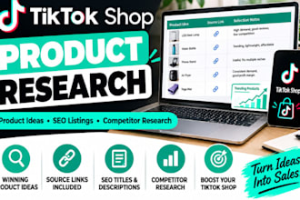 research tiktok shop winning products and optimize SEO listings