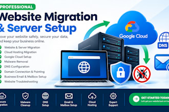 migrate wordpress websites server google clouds malwares remove dns site setup