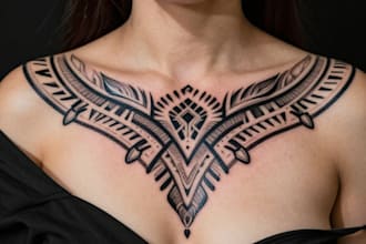 make tattoo design with ethnic ornament or animal print