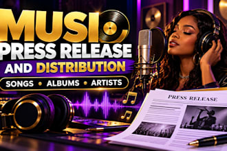 write professional music press release and distribution for your new song album