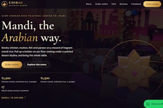design a premium website with menu and online ordering
