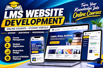 build an lms website, online course website, and e learning platform