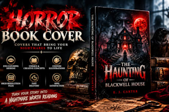 design a professional horror book cover