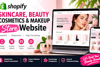 build shopify skincare beauty cosmetics website makeup website store