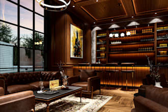 design 3d restaurant, cafe, bar and lounge interiors with elevations