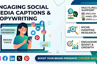 write engaging social media captions and copywriting