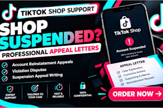 handle tiktok shop reinstatement, suspension appeals, and violation appeal